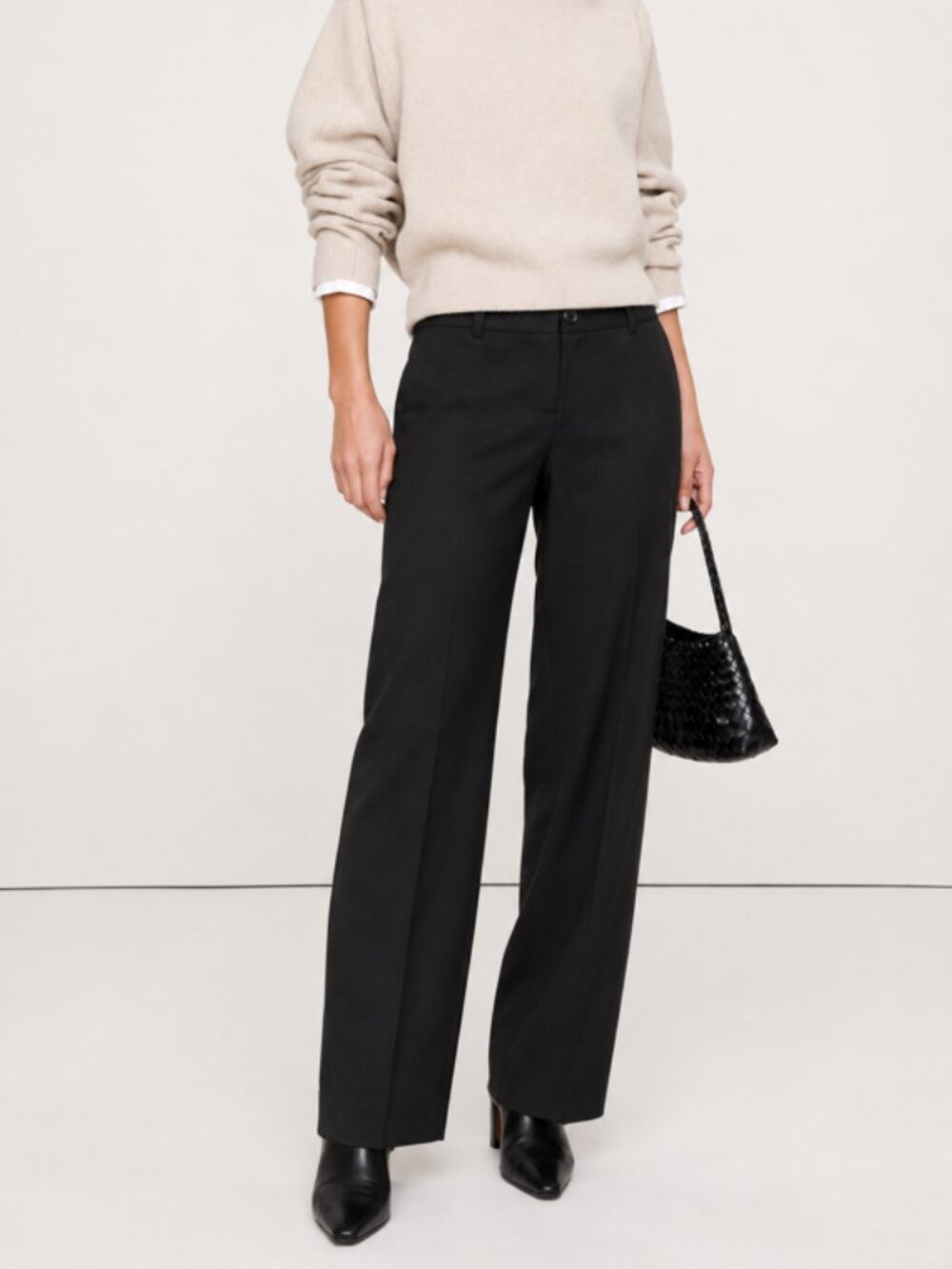 Lands' End Wool Blend Women's Dress Pants Black Fit 2 Size 20W